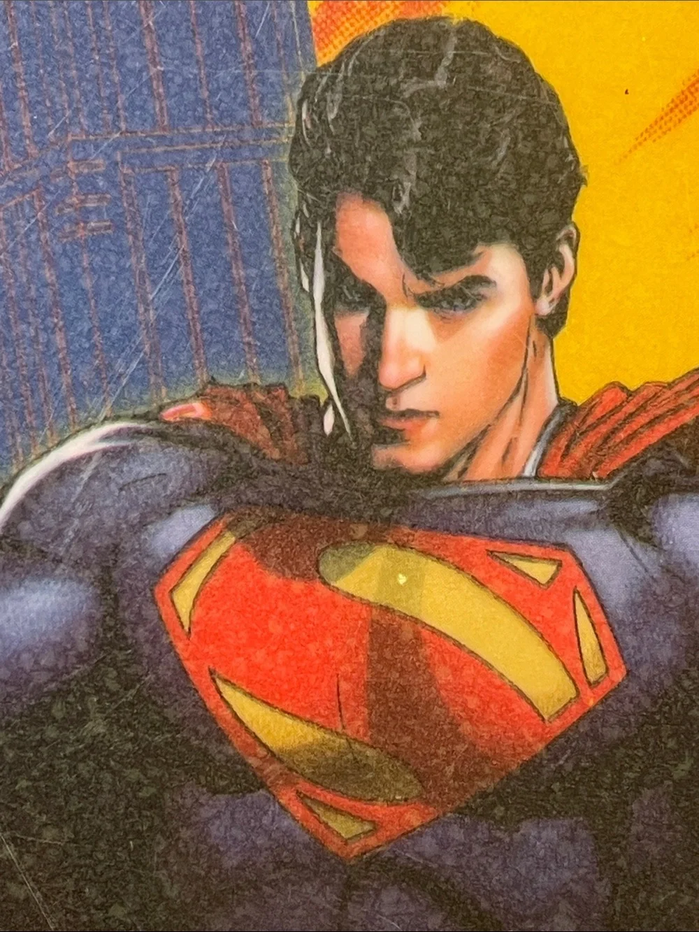 DC Comics Superman Dining Plate. Red/Blue GUC